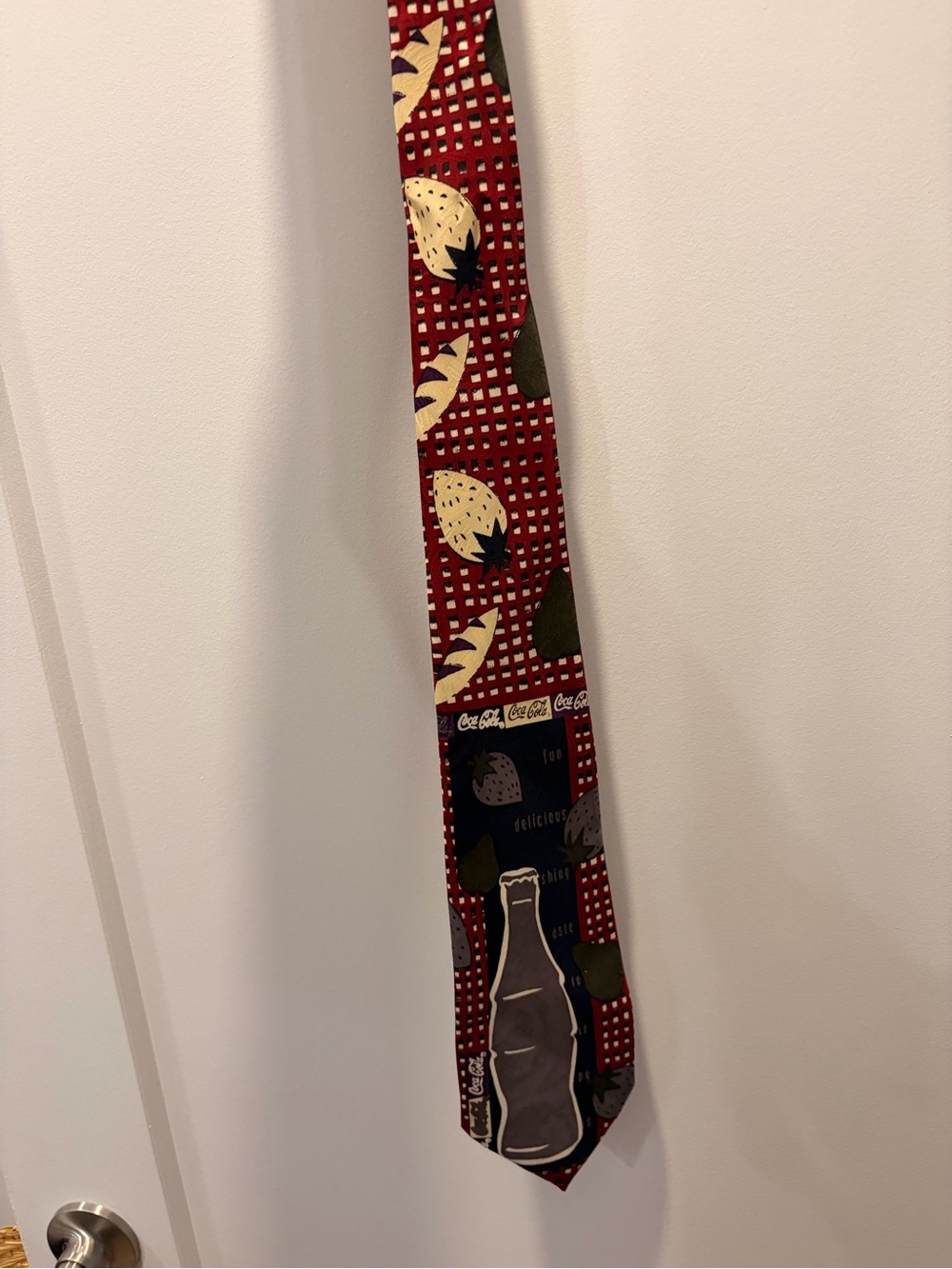 Coca Cola Red Tie with Bottle & Fruit Motifs